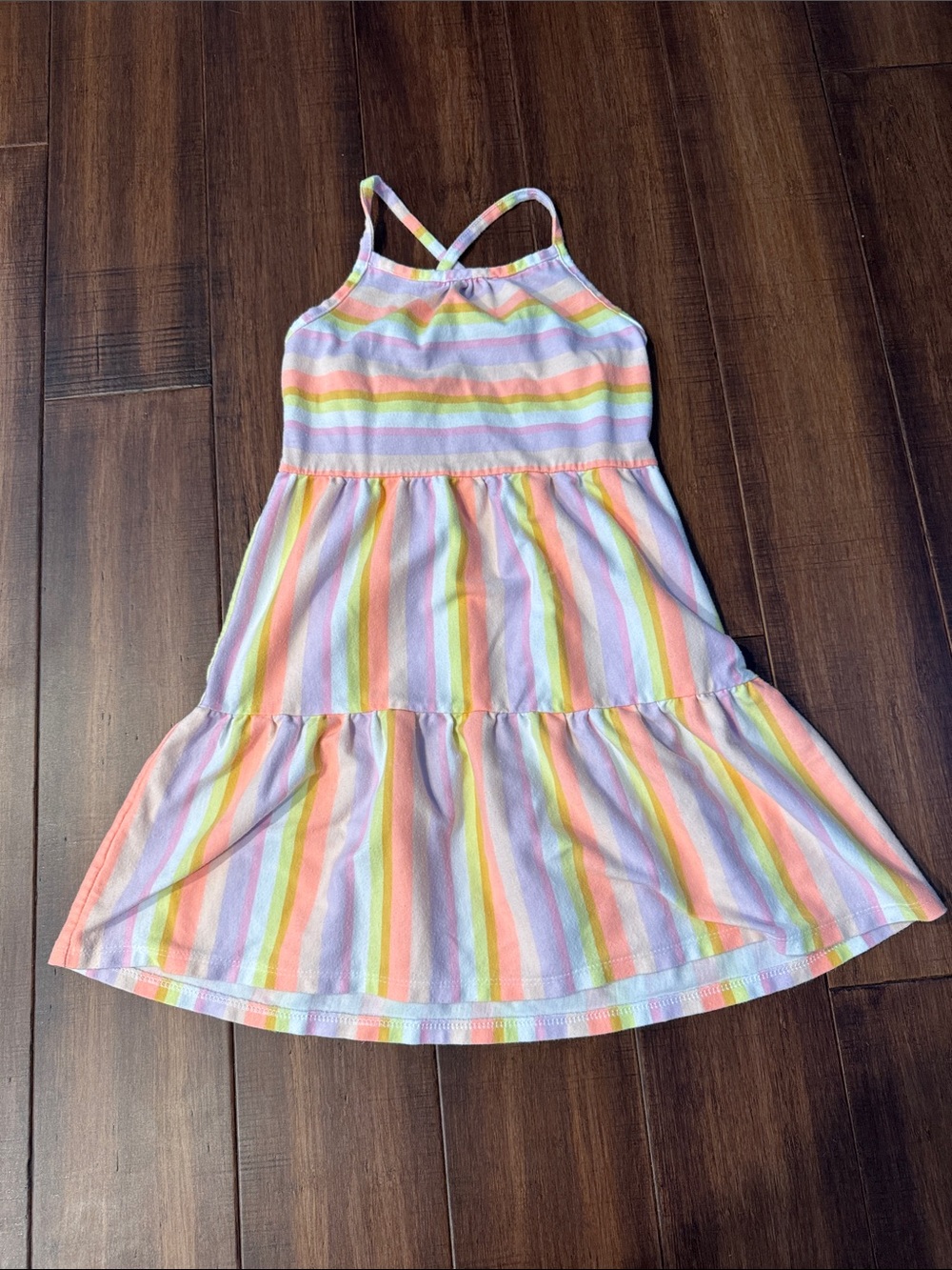 Cato Pastel Rainbow Stripe Sundress - Pink, Peach, Yellow, Mint, Lavender